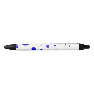 Red and Blue Polka Dot Black Ink Pen