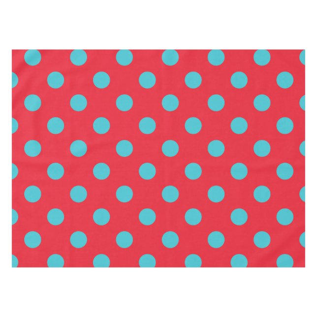 Red and Blue Polka Dot Tablecloth (Front (Horizontal))