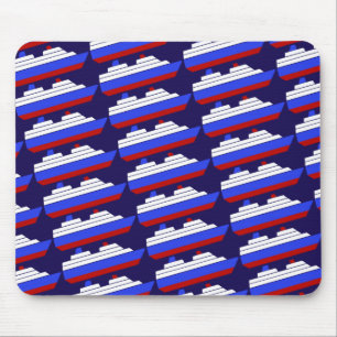 red and blue sea ship mouse pad