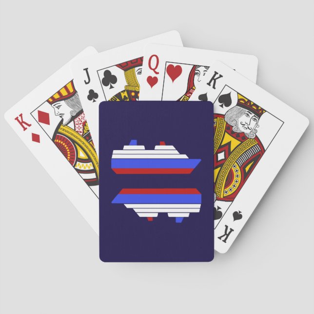 red and blue sea ship playing cards (Back)