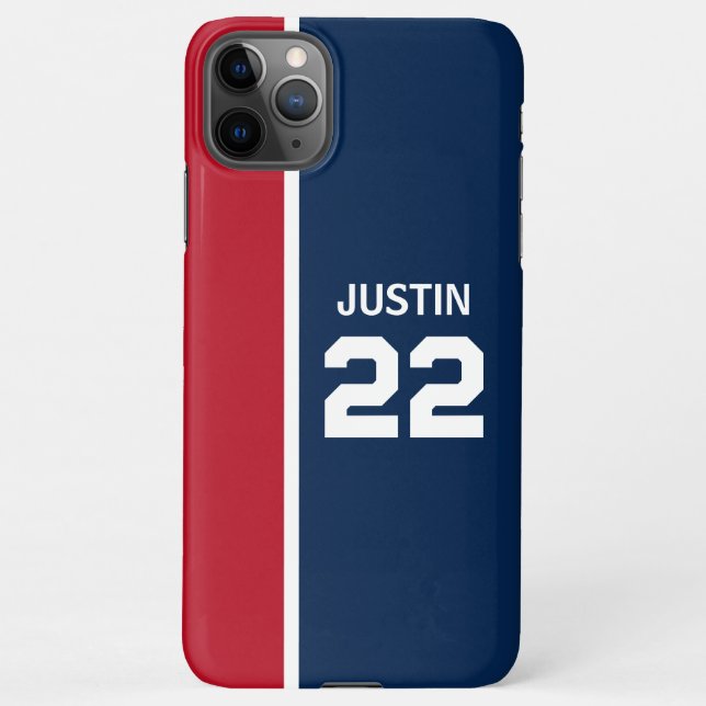 Red and Blue Sports Theme iPhone Case (Back)