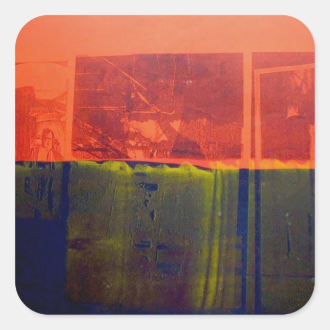 Red and Blue Square Sticker (Front)