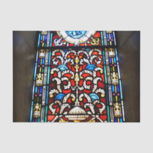 Red and Blue Stained Glass Tissue Paper