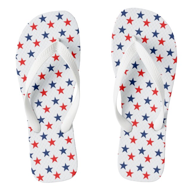 Red and Blue Star Flip Flops (Footbed)