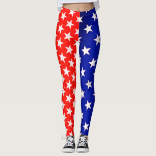Red and Blue Star Leggings