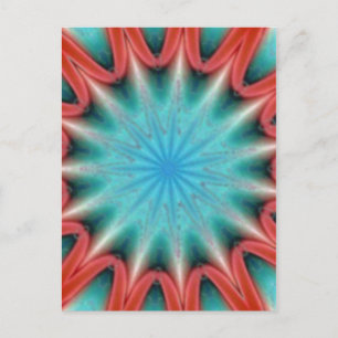 Red and Blue Starburst Postcard