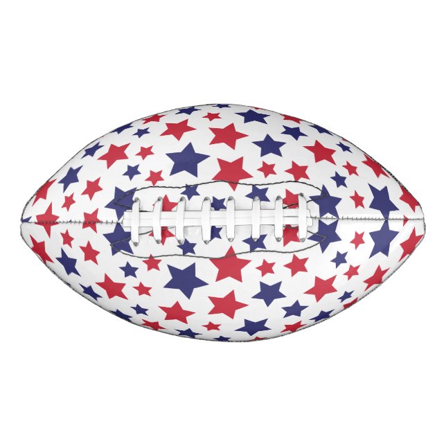 Red and Blue Stars, 4th of July, White Background Football (Front)