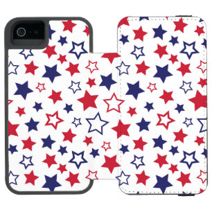 Red and Blue Stars, 4th of July, White Background Incipio Watson™ iPhone 5 Wallet Case