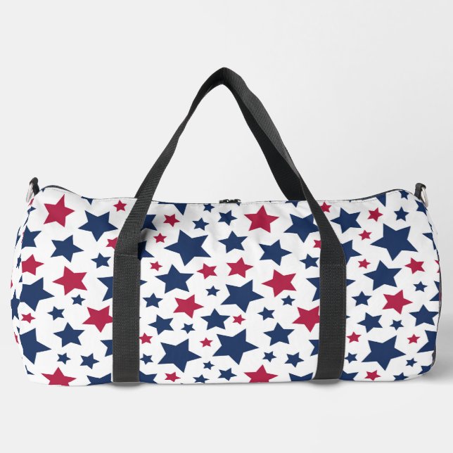 Red and Blue Stars - American flag pattern Duffle Bag (Front)