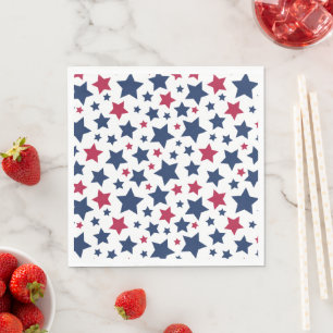 Red and Blue Stars - American flag pattern Napkin