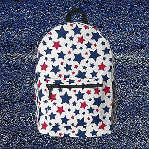 Red and Blue Stars - American flag pattern Printed Backpack