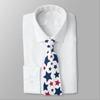 Red and Blue Stars - American flag pattern Tie