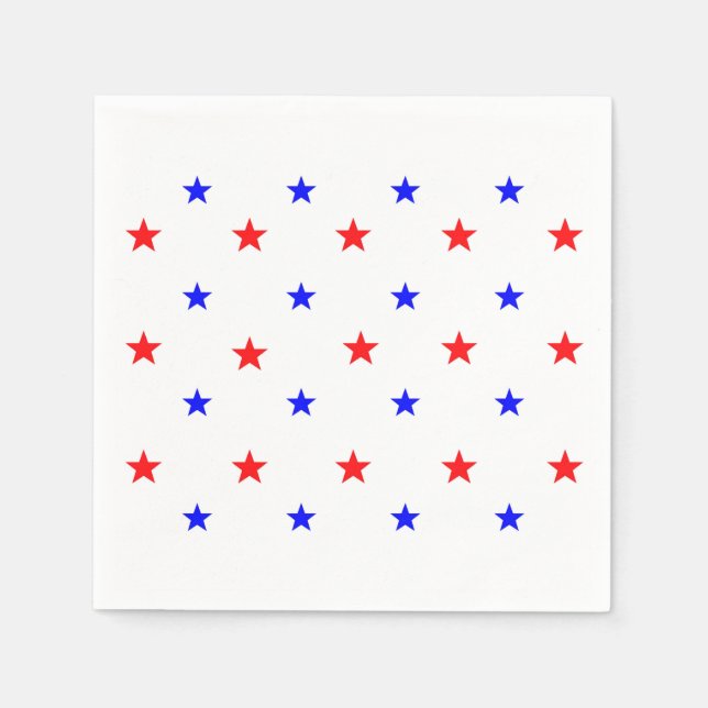 Red and Blue Stars - Starry Sky Pattern Napkin (Front)