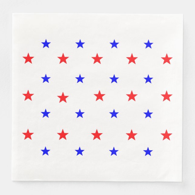 Red and Blue Stars - Starry Sky Pattern Napkin (Front)