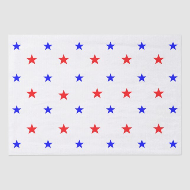 Red and Blue Stars - Starry Sky Pattern Tissue Paper (Front)