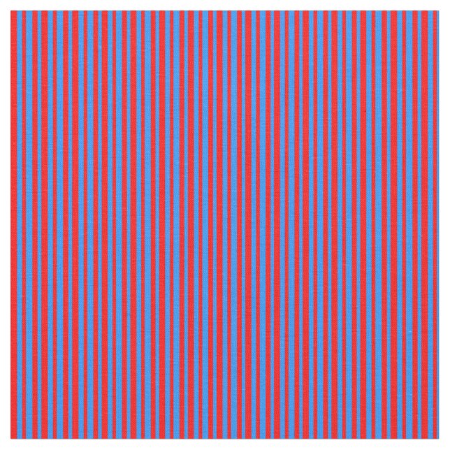 Red and Blue Striped Pattern Fabric (Close Up)