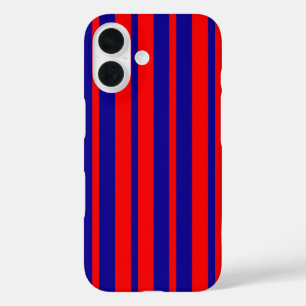Red and Blue Stripes Design iPhone 16 Case