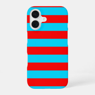 Red and Blue Stripes Design iPhone 16 Case