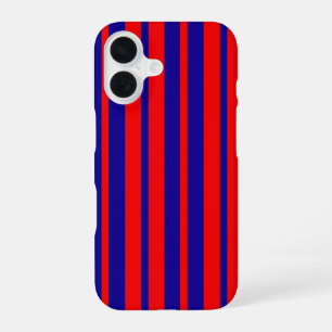 Red and Blue Stripes Design iPhone 16 Case