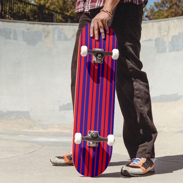 Red and Blue Stripes Design  Skateboard (Creator Uploaded)