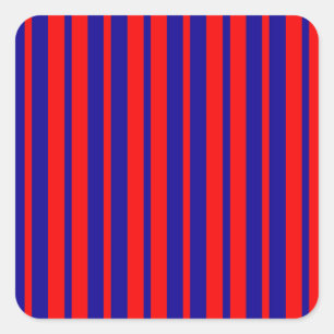 Red and Blue Stripes Design Square Sticker