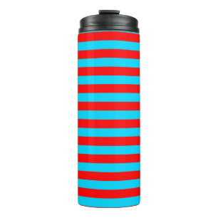 Red and Blue Stripes Design Thermal Tumbler