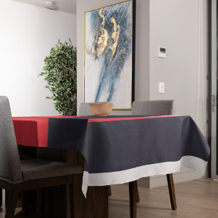 Red and Blue Stripes Tablecloth