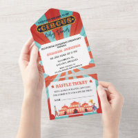 Red And Blue Ticket  Circus  Baby Shower