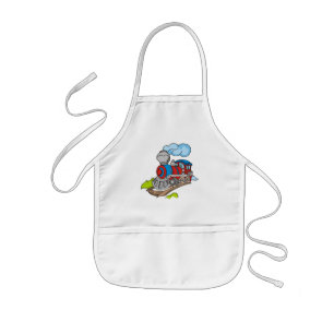 Red and Blue Train Tshirts and Gifts Kids Apron