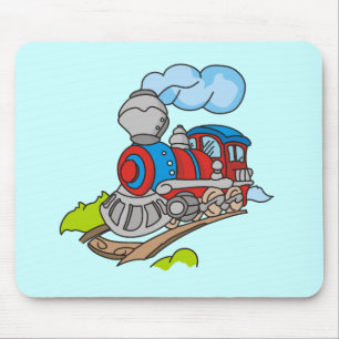 Red and Blue Train Tshirts and Gifts Mouse Pad