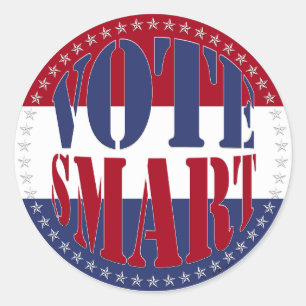 Red and Blue VOTE SMART Classic Round Sticker