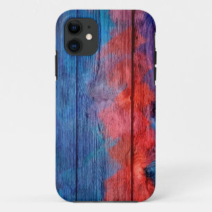 Red and Blue Wood Vintage Case-Mate iPhone Case