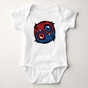 Red and Blue Yin Yang Dragons Baby Bodysuit