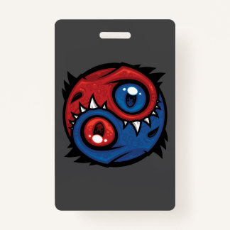 Red and Blue Yin Yang Dragons ID Badge