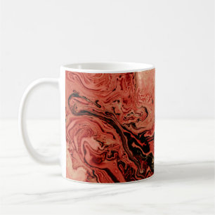 Red and brown abstract art coffee mug