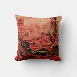 Red and brown abstract art cushion