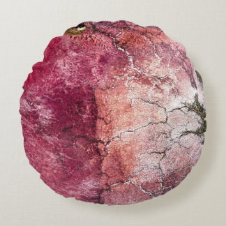 Red and brown abstract painting round cushion