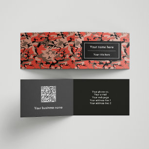 Red and Brown Camo, Camouflage, Military, Army Business Card