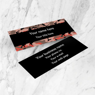 Red and Brown Camo, Camouflage, Military, Army Mini Business Card