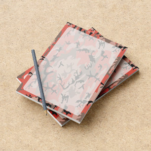 Red and Brown Camo, Camouflage, Military, Army Notepad