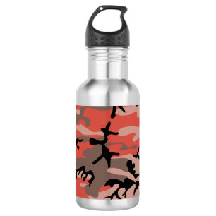 Red and Brown Camouflage, Military, Army 532 Ml Water Bottle