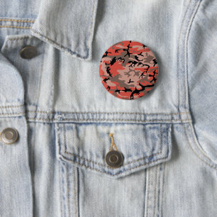 Red and Brown Camouflage, Military, Army 6 Cm Round Badge
