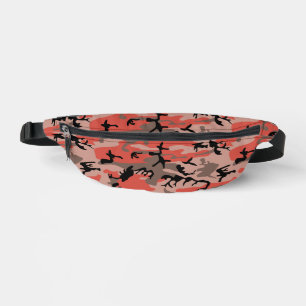 Red and Brown Camouflage, Military, Army Bum Bags