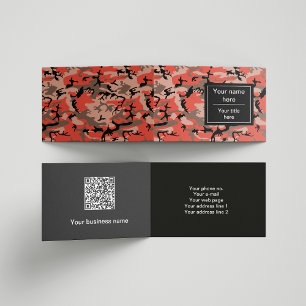 Red and Brown Camouflage, Military, Army Business Card