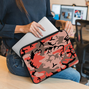 Red and Brown Camouflage, Military, Army Laptop Sleeve