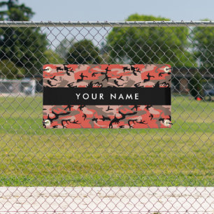 Red and Brown Camouflage Your name Personalise Banner