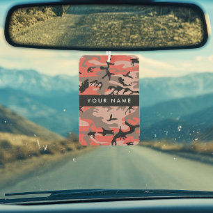 Red and Brown Camouflage Your name Personalise Car Air Freshener