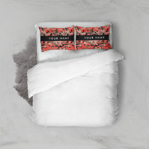 Red and Brown Camouflage Your name Personalise Pillowcase