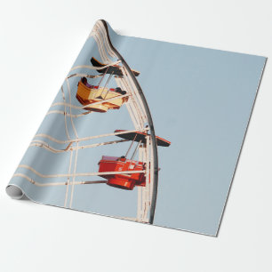 Red and brown carousel wrapping paper