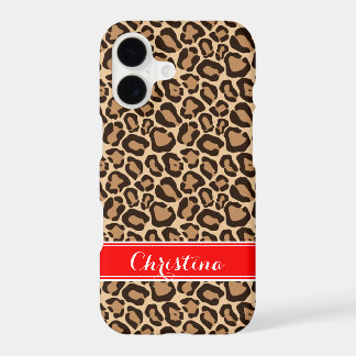 Red and Brown Leopard Print Monogram